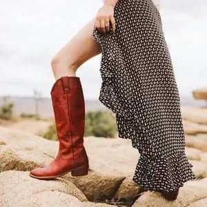 Frye Shoes Frye Carson Pull Up Cognac Everyday Cute Genuine Leather Low Heel Cowboy Boot Poshmark